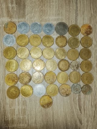 Monedas antiguas Juan Carlos I y Franco