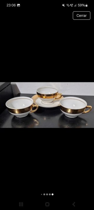 JUEGO DE TAZAS Y PLATOS CAFÉ  (12 PIEZAS) AÑOS 50