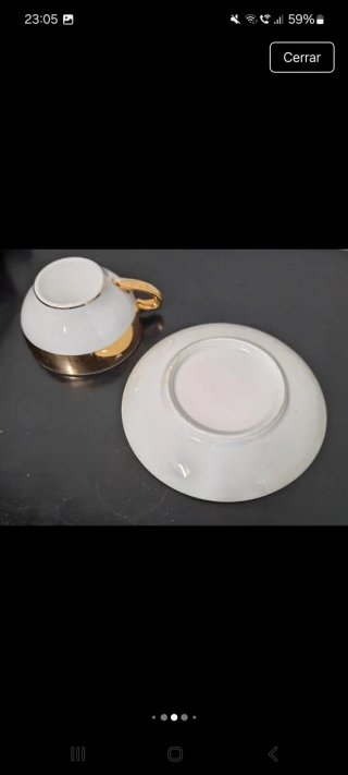 JUEGO DE TAZAS Y PLATOS CAFÉ  (12 PIEZAS) AÑOS 50