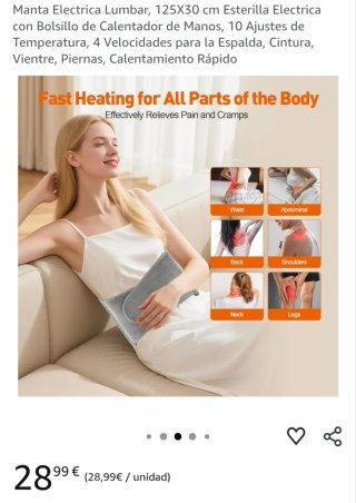 Faja Eléctrica Lumbar Calentador Manos