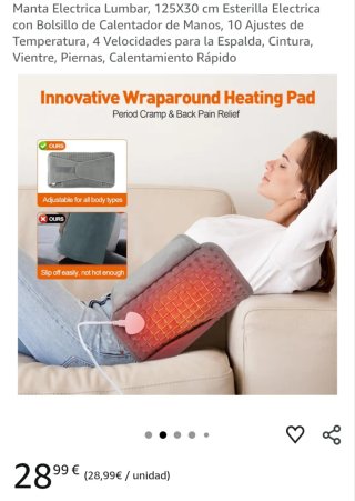Faja Eléctrica Lumbar Calentador Manos