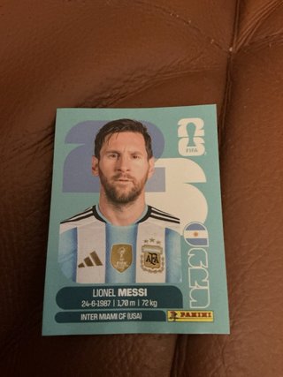 Cromo Messi 2026 acepto  ofertas de 9€ o tradear