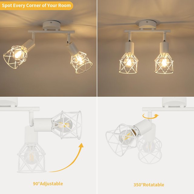 Lámpara de techo moderna industrial blanco nueva