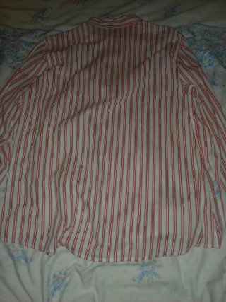 Camisa Benetton Rayas Mujer Roja/Blanca