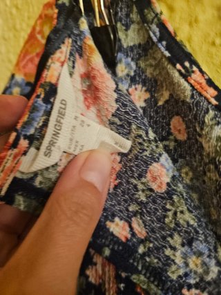 Vestido Springfield floral negro multicolor