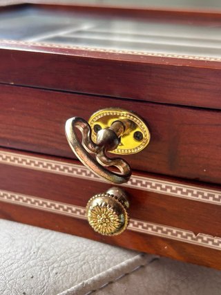 Organizador de relojes madera maciza antiguo