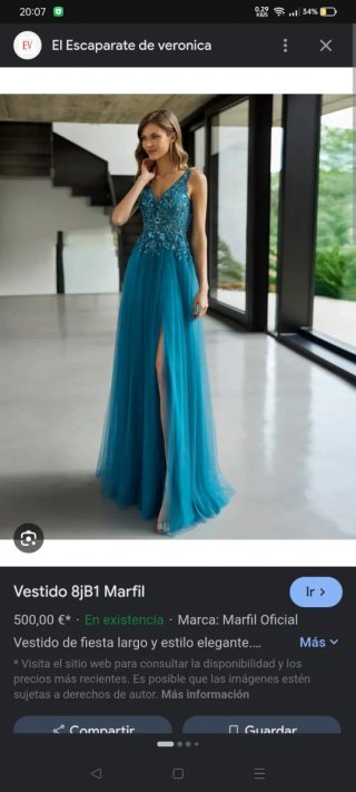 Vestido Fiesta Marfil Barcelona 8JB1 NUEVO