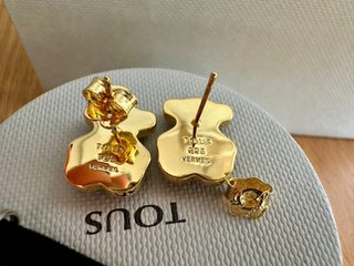 Pendientes Oso Tous Ónix Baño Oro Grandes