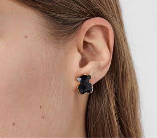 Pendientes Oso Tous Ónix Baño Oro Grandes