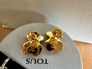 Pendientes Oso Tous Ónix Baño Oro Grandes