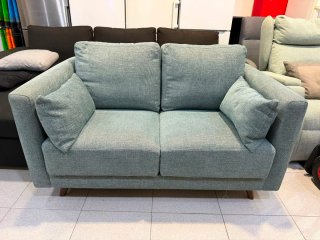 SOFA 2 PLZ TELA VERDE AZULADO SEGUNDAMANO