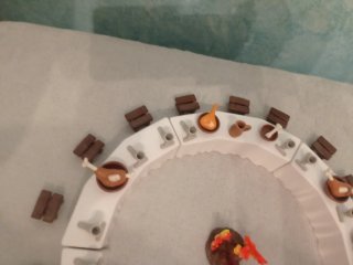 Mesa redonda Playmobil banquete medieval