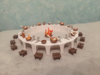 Mesa redonda Playmobil banquete medieval