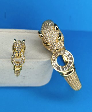 Conjunto Joyería Acero Inox Dorado Zirkonitas