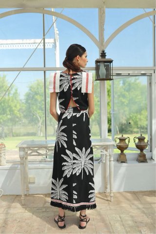 Conjunto Panambi Top y Falda Palmeras