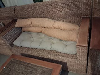 Sillones de terraza ratán y madera