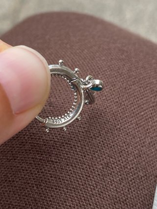 Pendientes Pandora Aro Plata Pluma Corazón turques