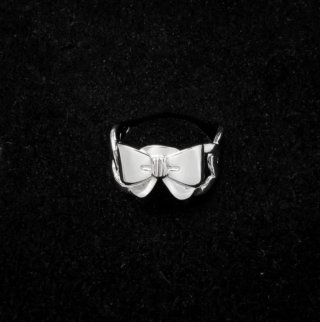 Anello Fiocco Acciaio Design Romantico