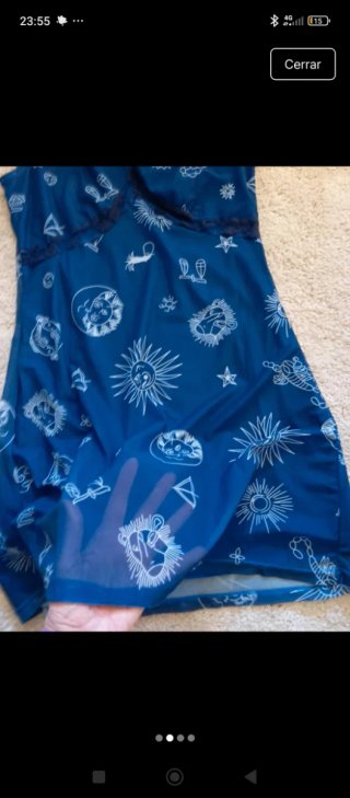 Vestido hippie vintage azul S/M