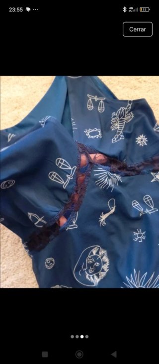 Vestido hippie vintage azul S/M