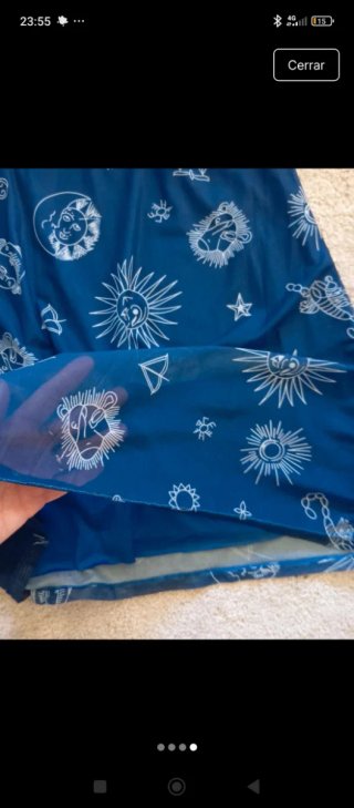 Vestido hippie vintage azul S/M