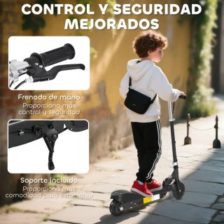 Patinete Eléctrico Negro infantil  plegable + 7 a