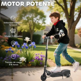 Patinete Eléctrico Negro infantil  plegable + 7 a