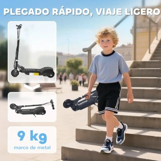 Patinete Eléctrico Negro infantil  plegable + 7 a