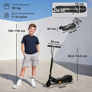 Patinete Eléctrico Negro infantil  plegable + 7 a