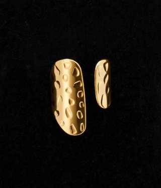 Anello Oro Martellato Aperto Acciaio