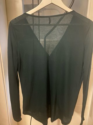 Blusa Only verde cruzada manga larga