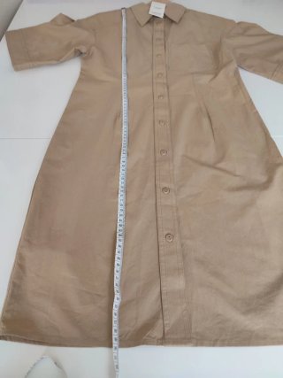 Vestido camisero Mango beige