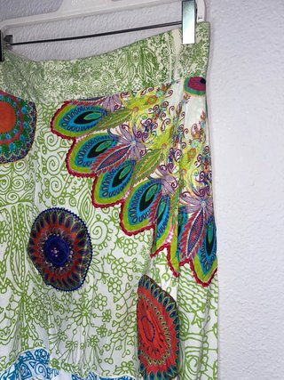 Falda Desigual Estampada Boho Hippie Multicolor