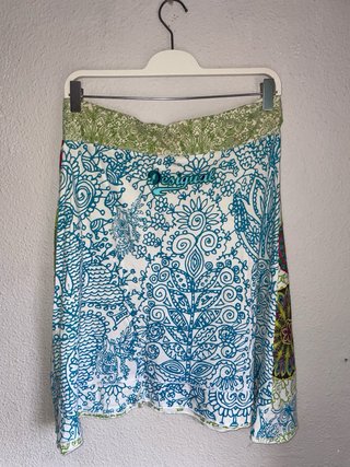 Falda Desigual Estampada Boho Hippie Multicolor