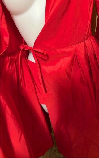 Vestido rojo midi mangas abullonadas Talla S
