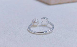 Anillo Tous Oso y Perla Plata Ajustable