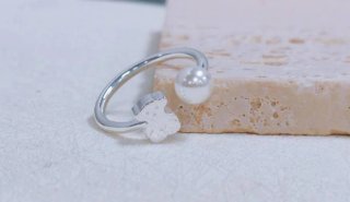 Anillo Tous Oso y Perla Plata Ajustable