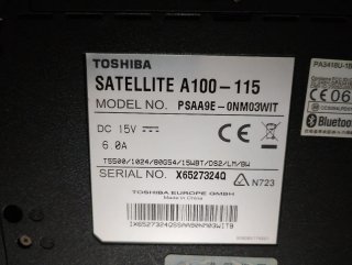 Toshiba Satellite A100 - Senza Batteria e RAM