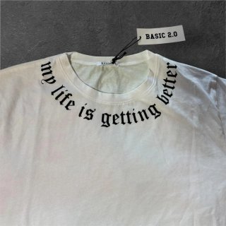 T-shirt bianca scritta gotica taglia M