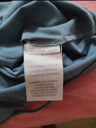 Camiseta Calvin Klein Jeans Hombre Beige/Gris