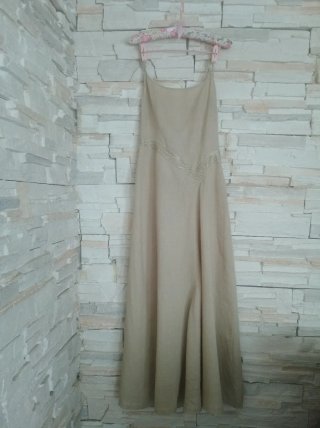 Vestido Massimo Dutti Lino Beige T.36