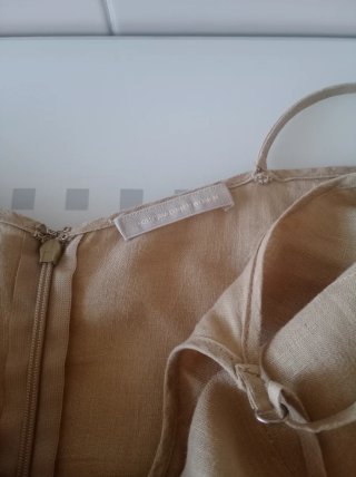 Vestido Massimo Dutti Lino Beige T.36