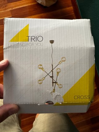 Lámpara Colgante Trio Cross 6 Luces Negra