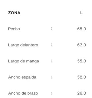 Ch vaquera Zara L sin estrenar, con medidas