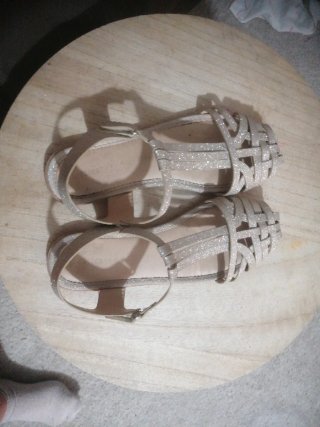 Sandalias doradas y plateadas