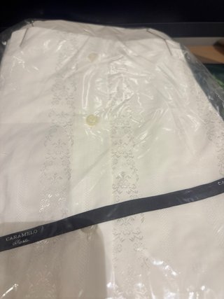 Camisa Caramelo Elegante Fiesta Blanca Talla 42