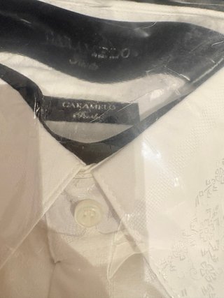 Camisa Caramelo Elegante Fiesta Blanca Talla 42