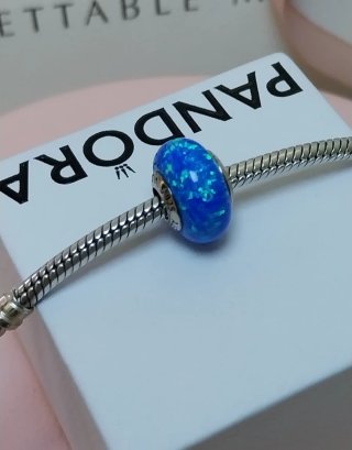 Charm Pandora Azul y Verde Ópalo