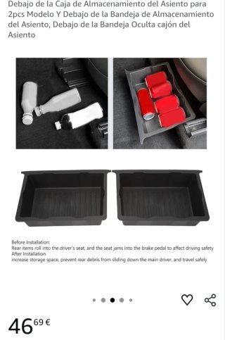 2x Bandeja Almacenamiento Tesla Model Y