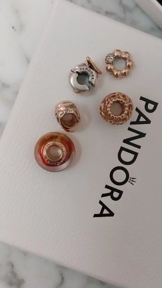 Pulsera Pandora 18cm con 5 charms